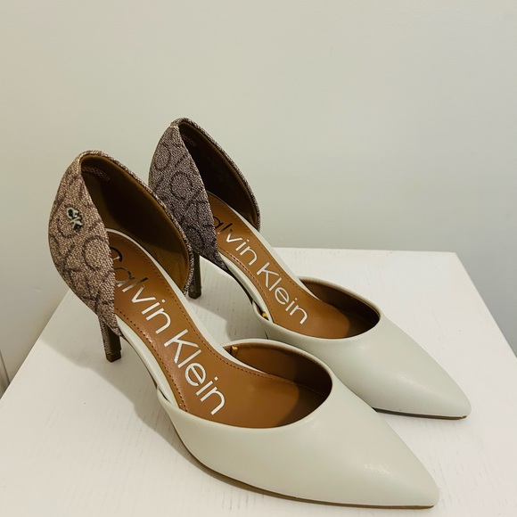 ECU Calvin Klein Cream and Brown Women's Heels size 6 - Picture 3 of 6